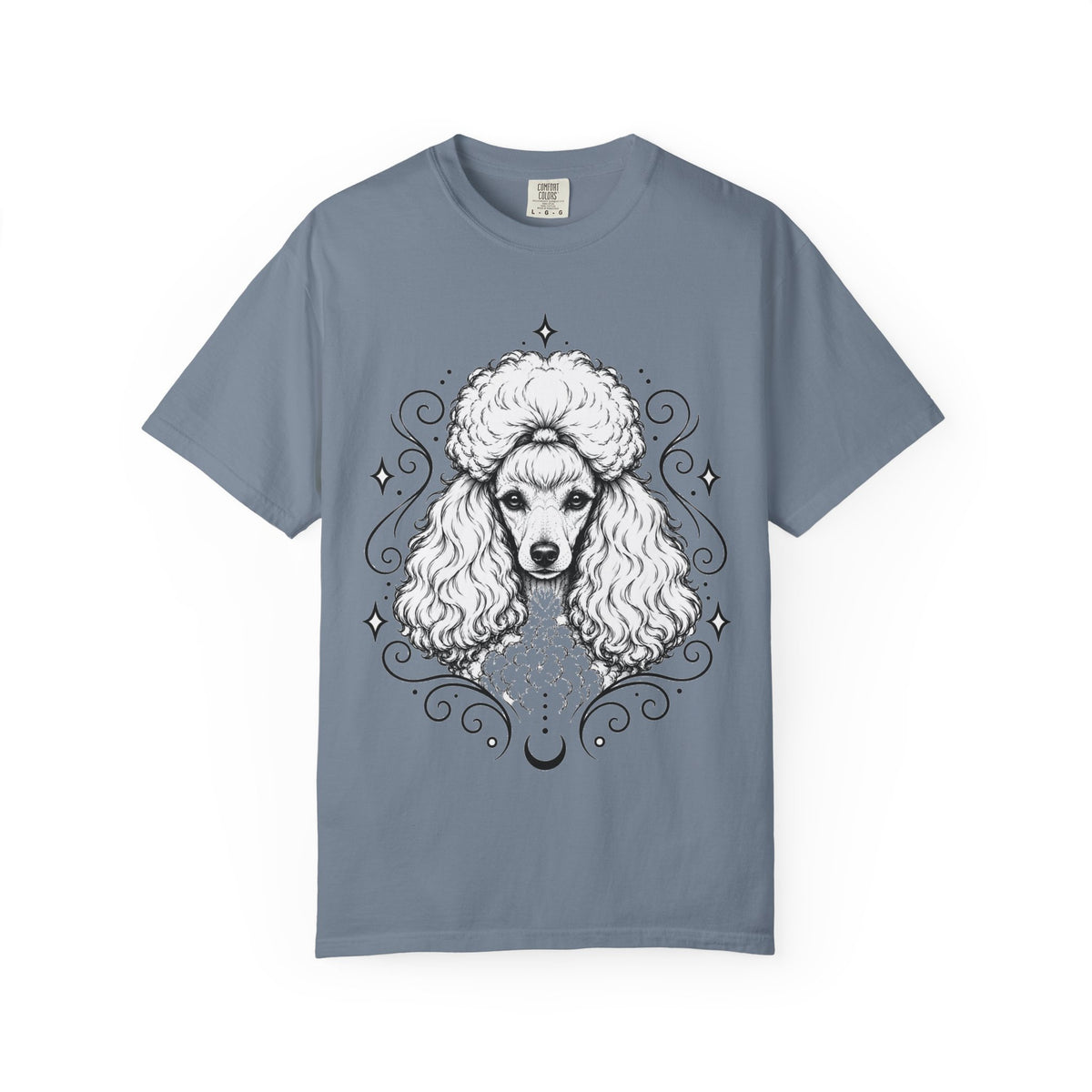 Mystical Toy Poodle Line Art T-Shirt — Minimal Dog Portrait Tee