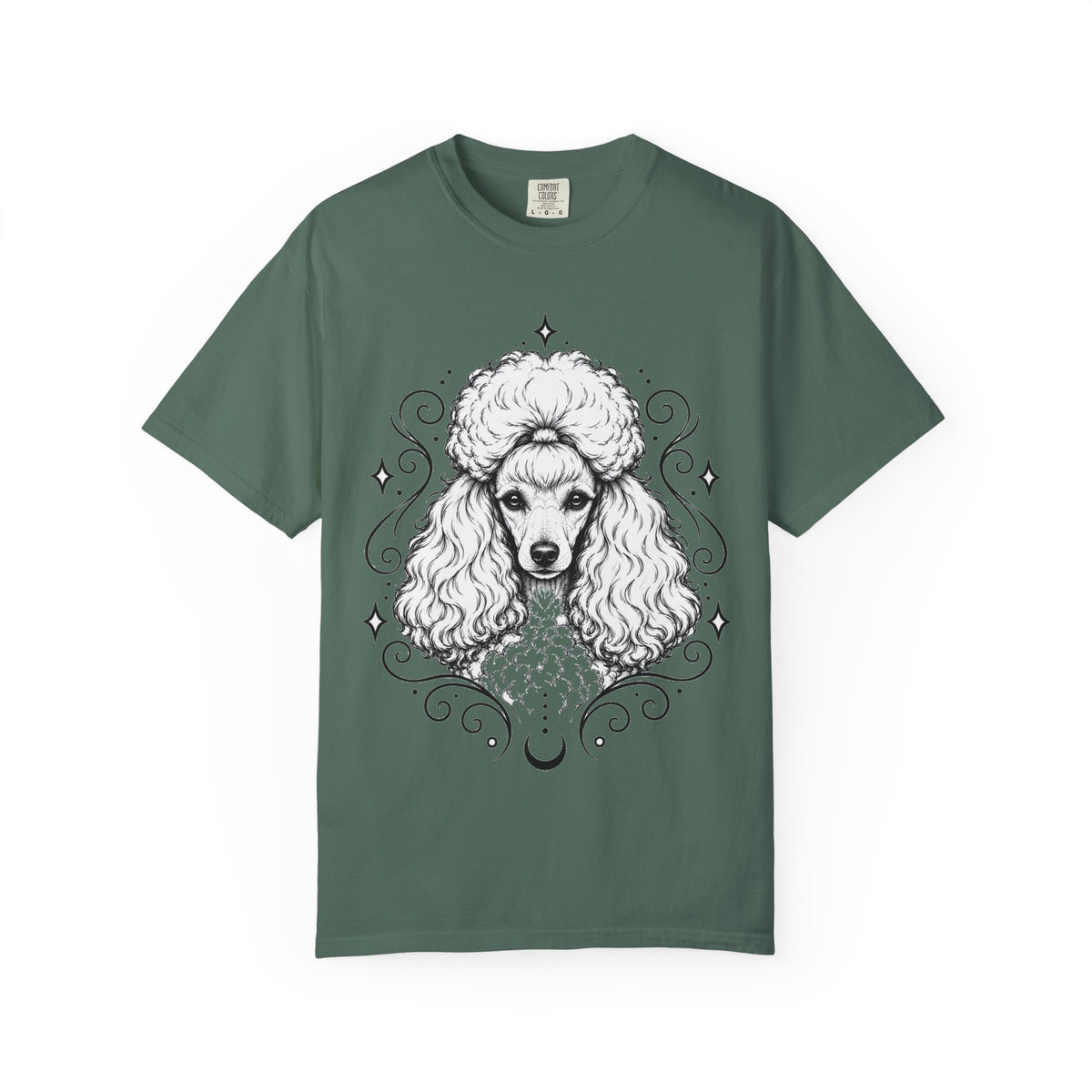 Mystical Toy Poodle Line Art T-Shirt — Minimal Dog Portrait Tee