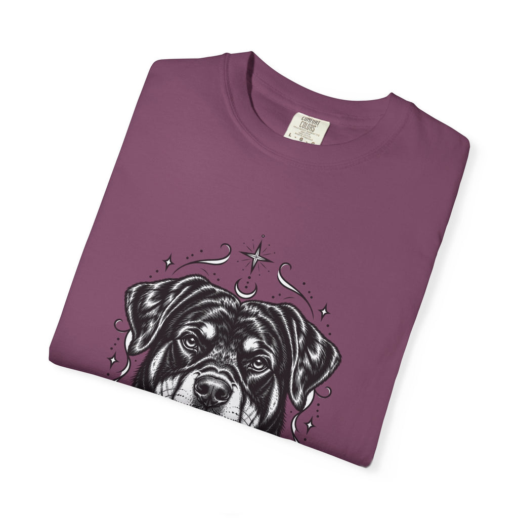 Mystical Rottweiler Line Art T-Shirt — Minimal Dog Portrait Tee