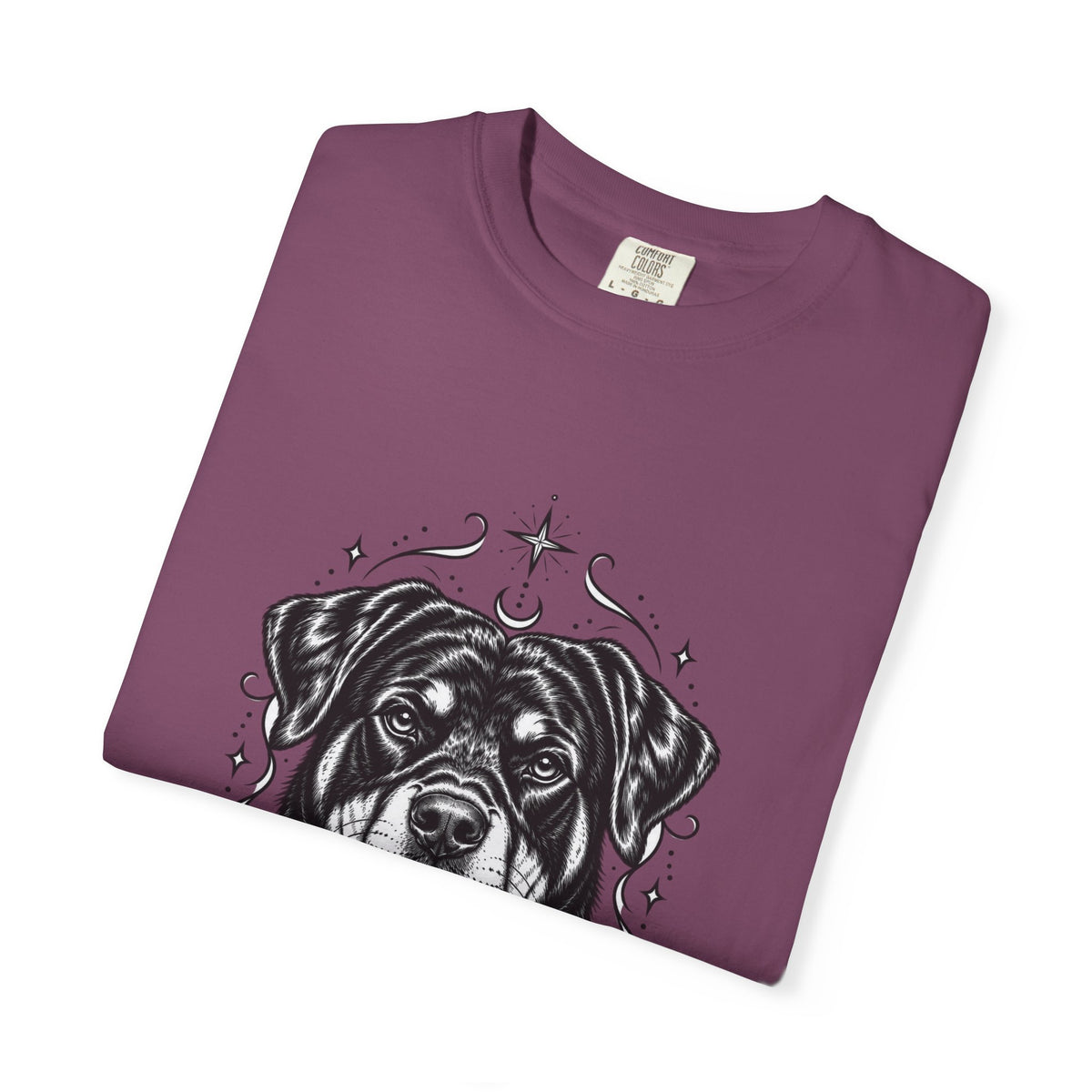 Mystical Rottweiler Line Art T-Shirt — Minimal Dog Portrait Tee