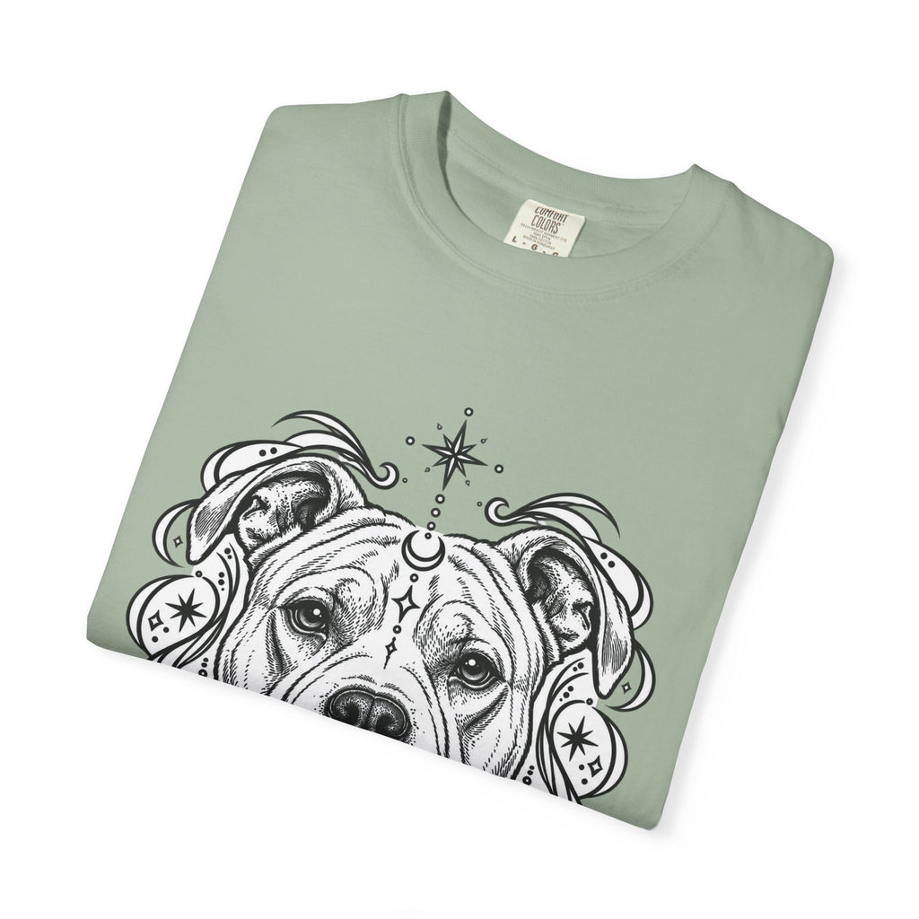 Mystical American Staffordshire Terrier Line Art T-Shirt — Minimal Dog Portrait Tee