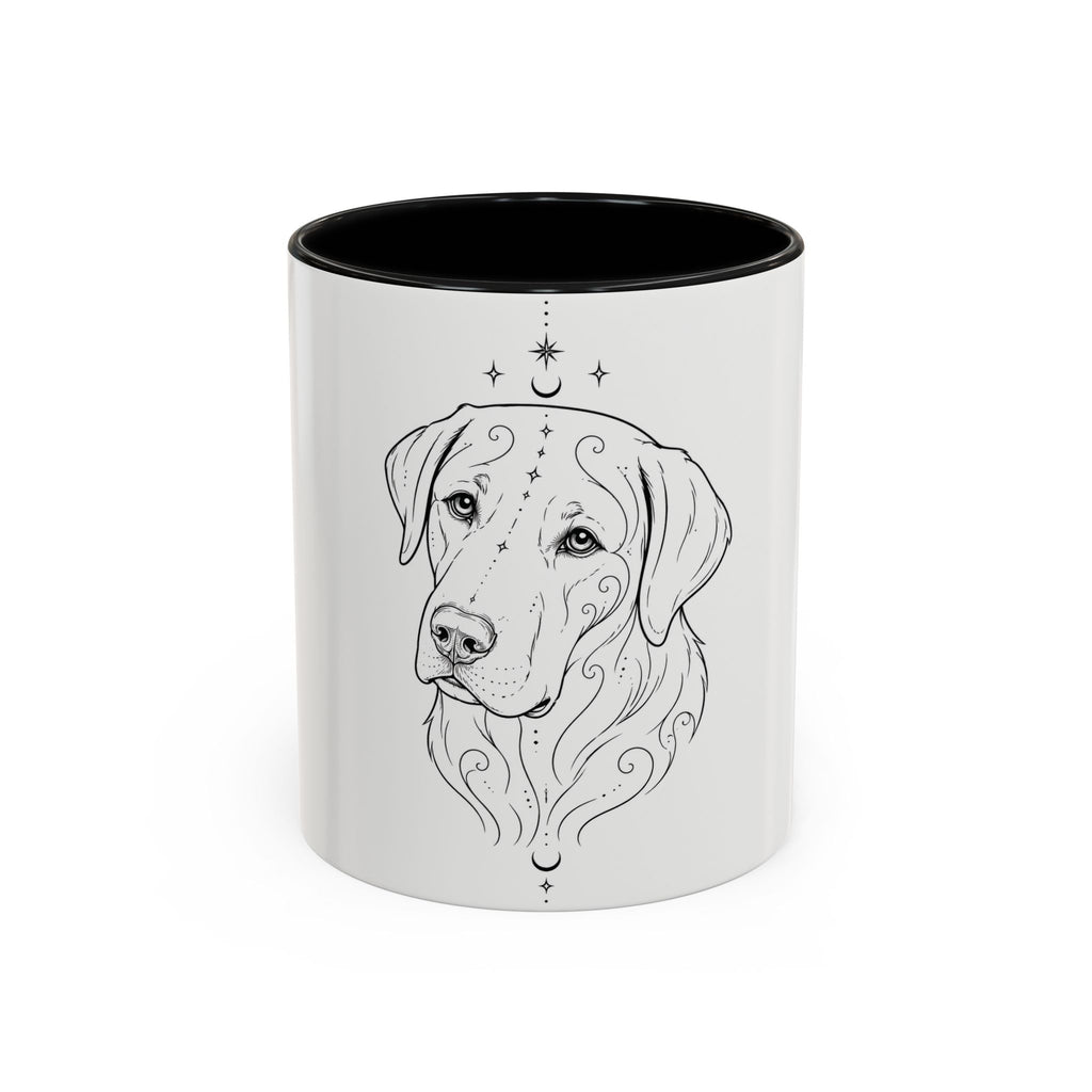 Mystical Labrador Retriever Line Art Accent Coffee Mug – Mystical Dog Portrait 11/15oz