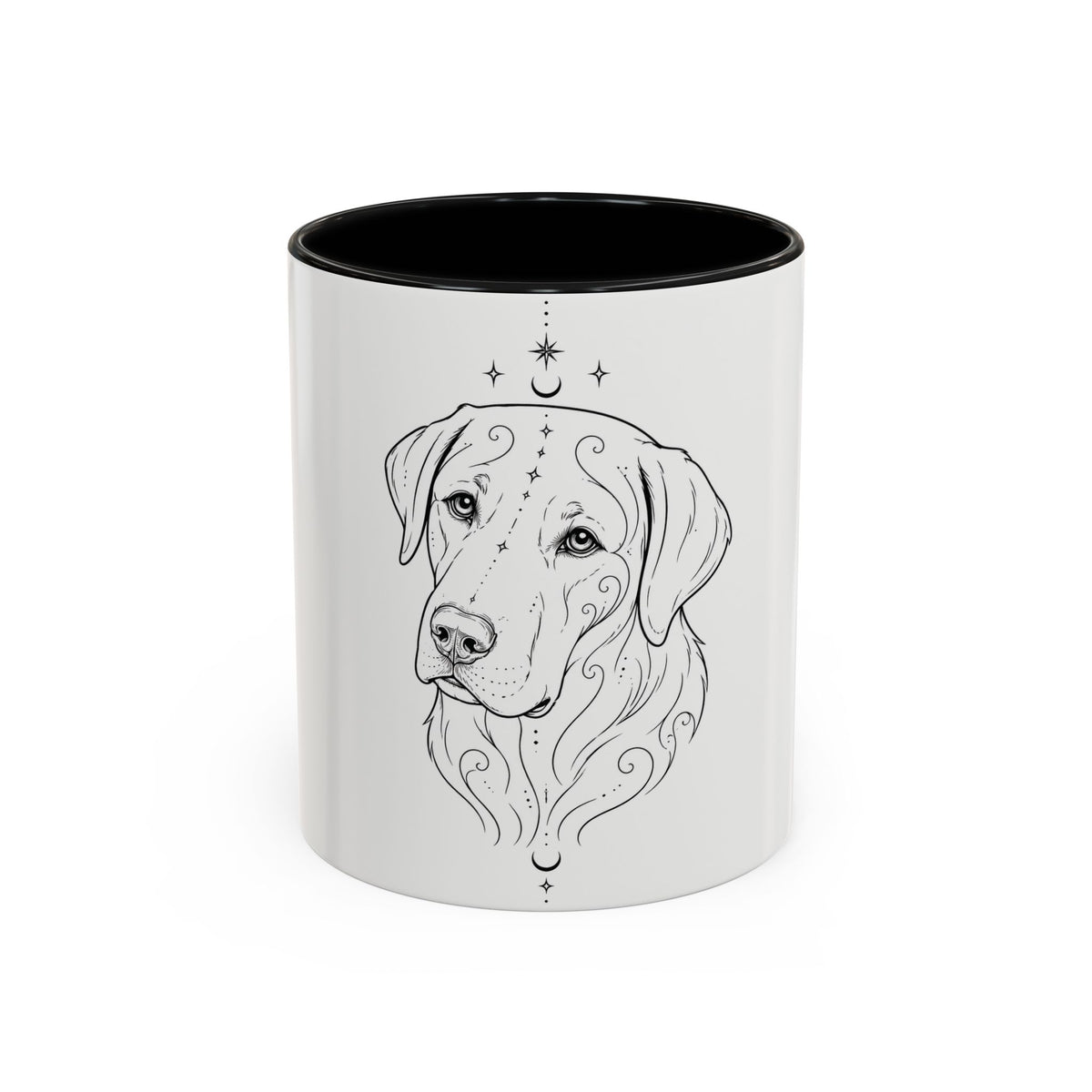 Mystical Labrador Retriever Line Art Accent Coffee Mug – Mystical Dog Portrait 11/15oz