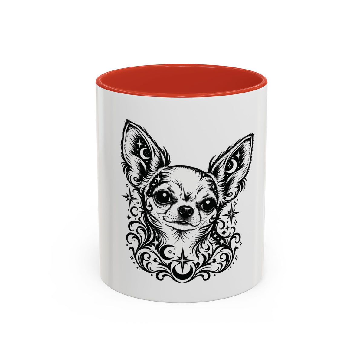 Mystical  Chihuahua SH Line Art Accent Coffee Mug – Mystical Dog Portrait 11/15oz