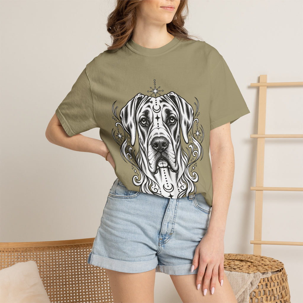Mystical Wiredhaired Vizsla Line Art T-Shirt — Minimal Dog Portrait Tee
