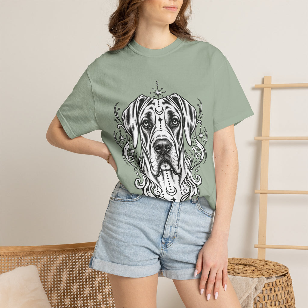 Mystical Wiredhaired Vizsla Line Art T-Shirt — Minimal Dog Portrait Tee