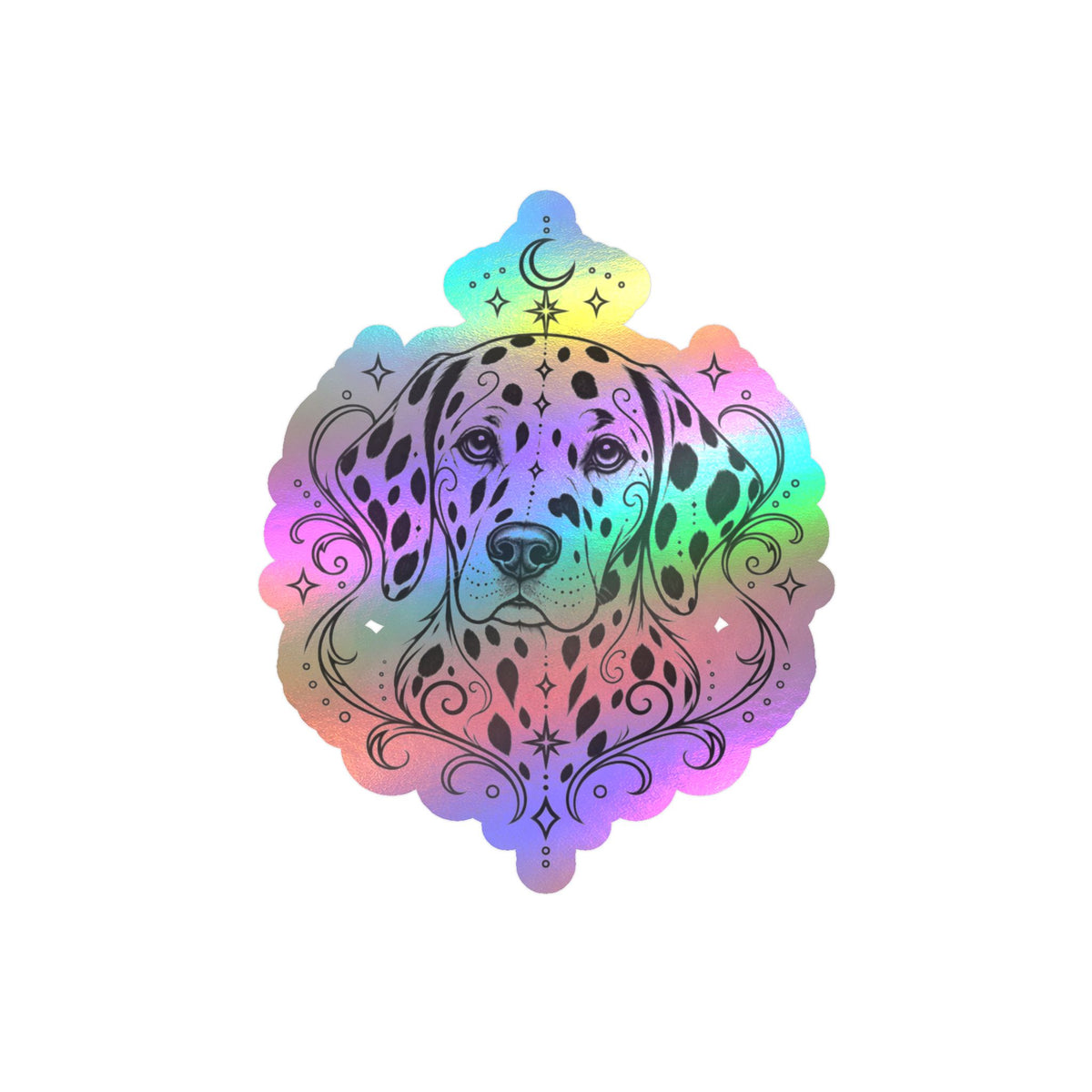 Mystical Dalmatian Mandala Sticker — Kiss-Cut Vinyl Decal