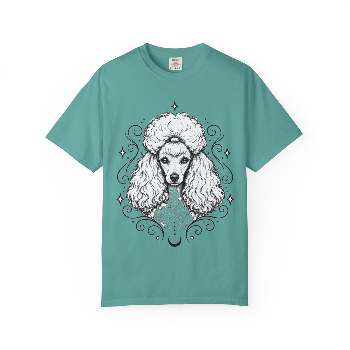 Mystical Toy Poodle Line Art T-Shirt — Minimal Dog Portrait Tee