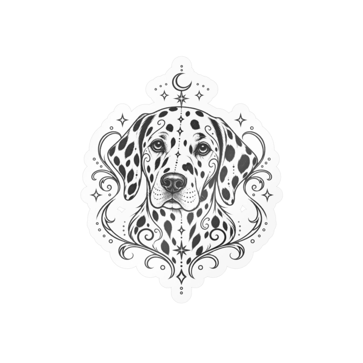 Mystical Dalmatian Mandala Sticker — Kiss-Cut Vinyl Decal