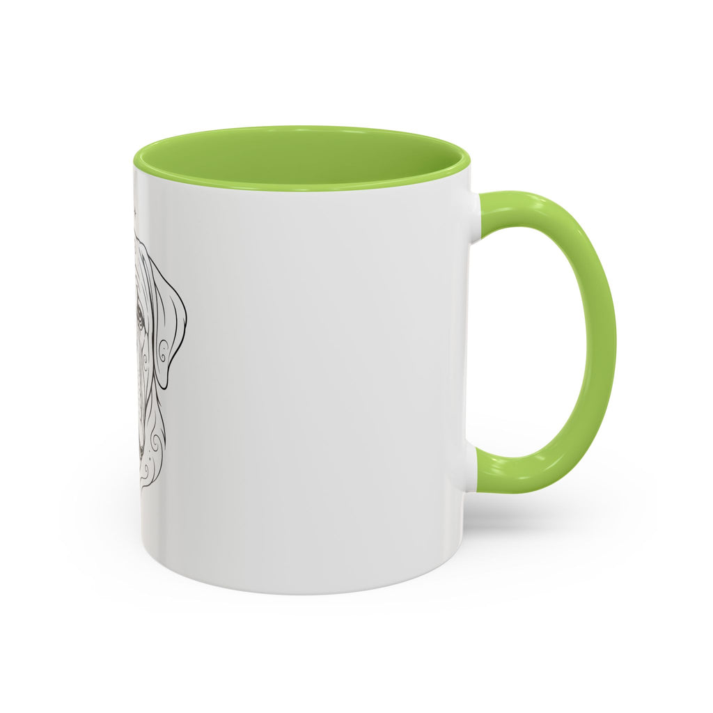 Mystical Mastiff Line Art Accent Coffee Mug – Mystical Dog Portrait 11/15oz