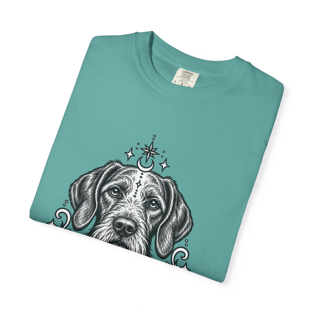 Mystical Wiredhaired Vizsla Line Art T-Shirt — Minimal Dog Portrait Tee