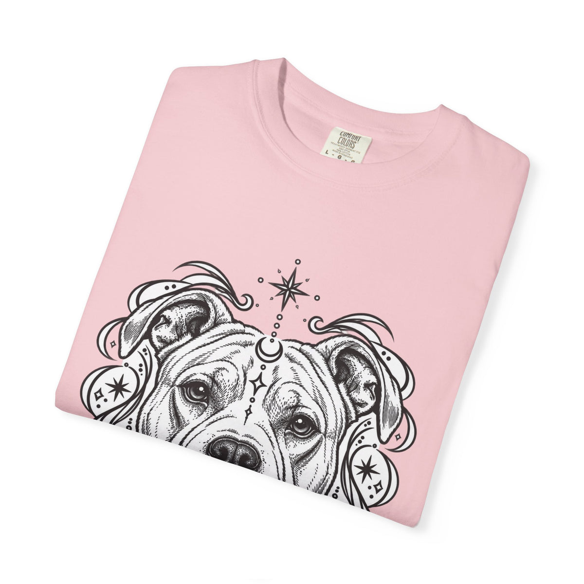Mystical American Staffordshire Terrier Line Art T-Shirt — Minimal Dog Portrait Tee