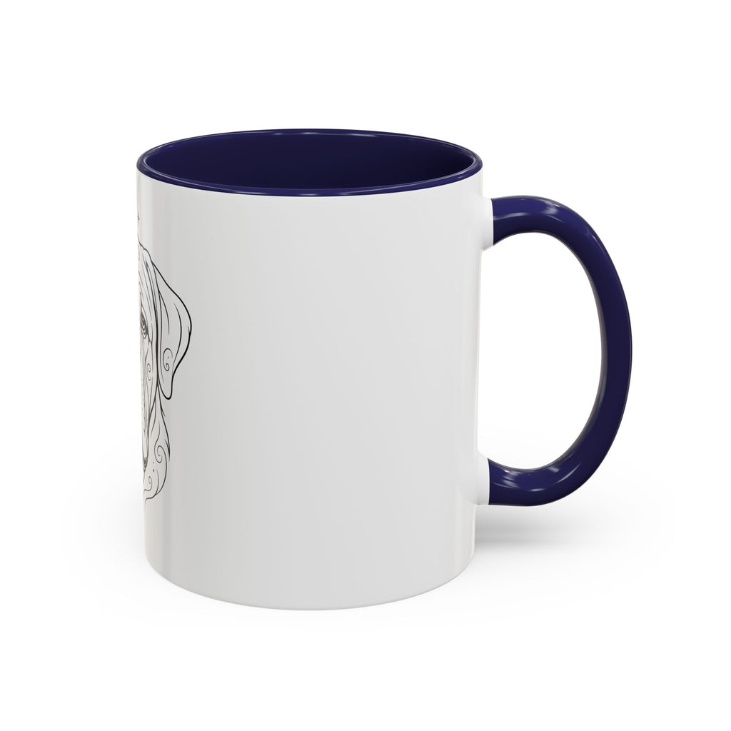 Mystical Mastiff Line Art Accent Coffee Mug – Mystical Dog Portrait 11/15oz