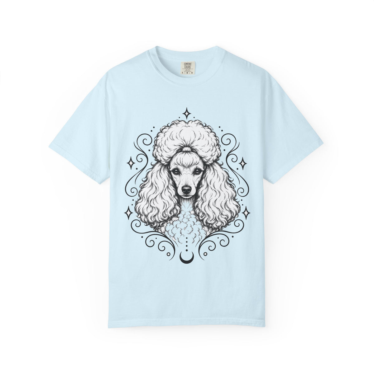 Mystical Toy Poodle Line Art T-Shirt — Minimal Dog Portrait Tee