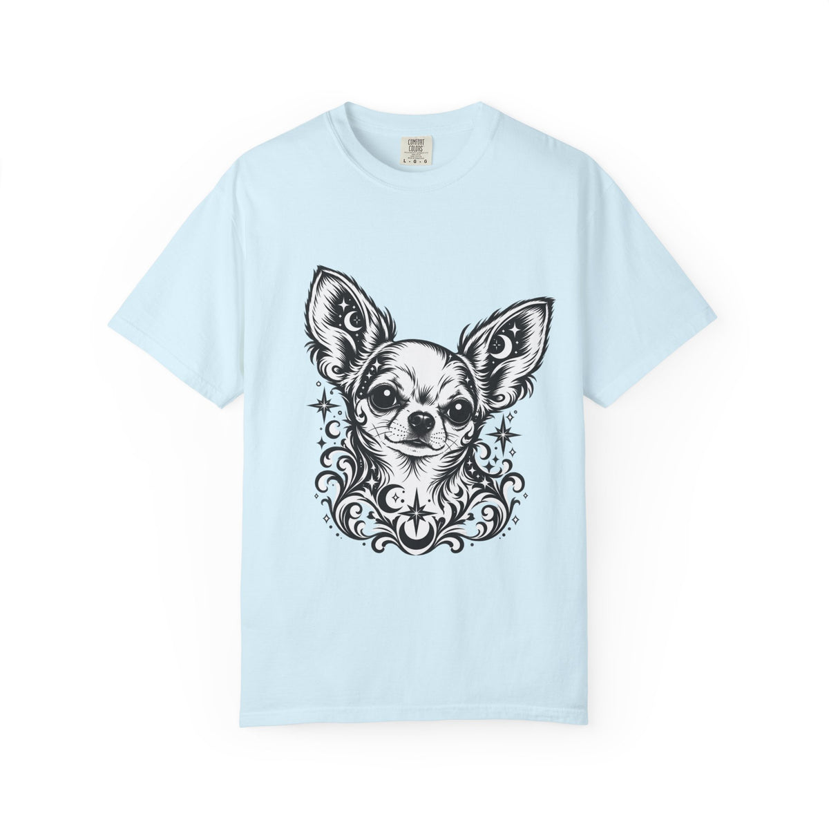 Mystical  Chihuahua SH Line Art T-Shirt — Minimal Dog Portrait Tee