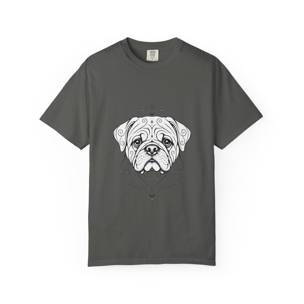 Mystical Pug Line Art T-Shirt — Minimal Dog Portrait Tee