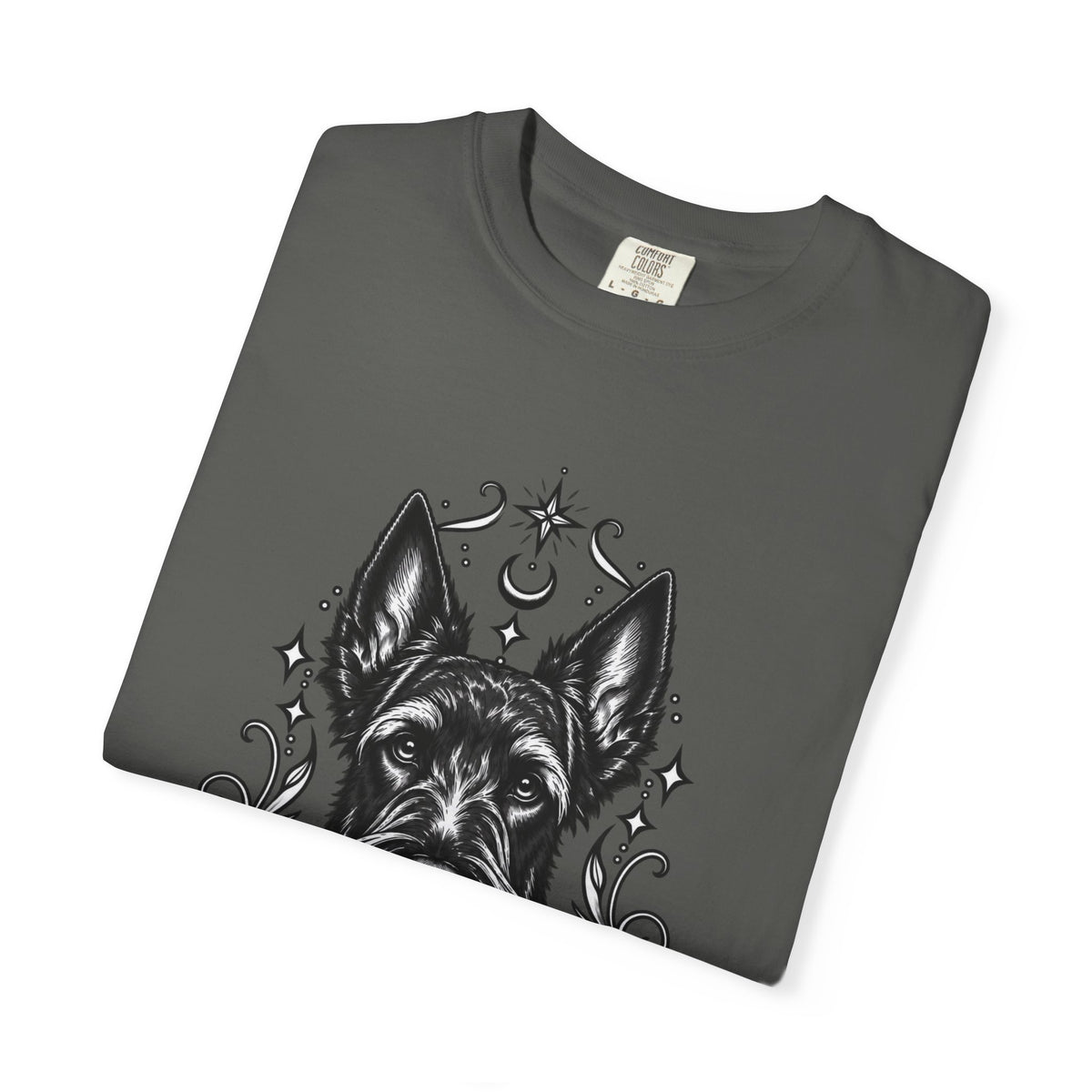 Mystical Scottish Terrier Line Art T-Shirt — Minimal Dog Portrait Tee