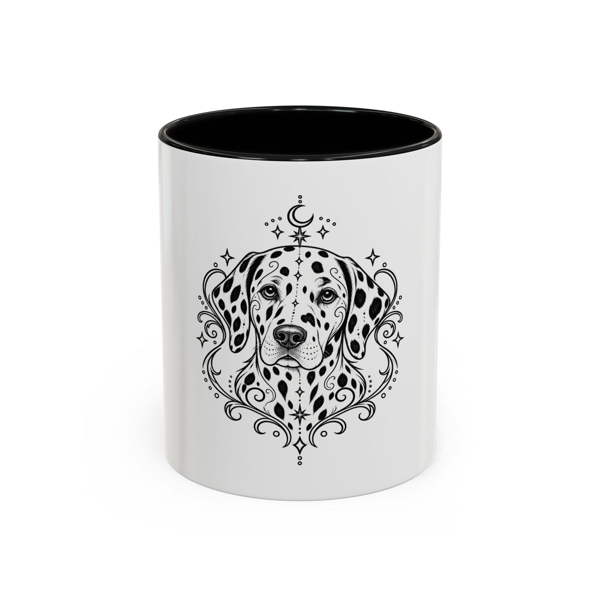 Mystical Dalmatian Line Art Accent Coffee Mug – Mystical Dog Portrait 11/15oz
