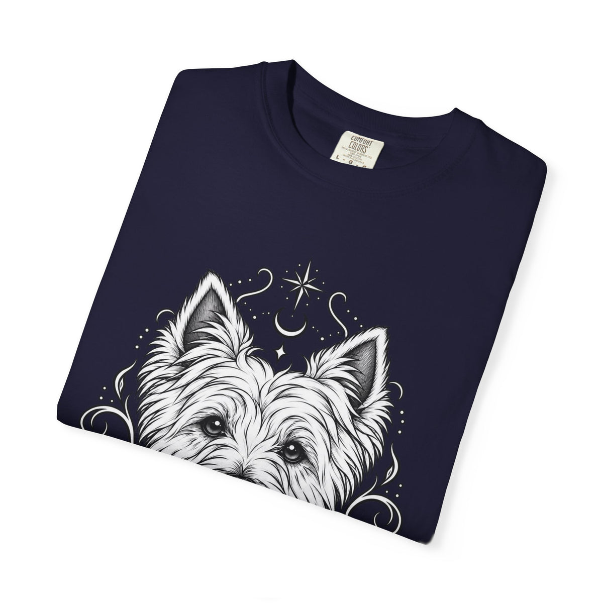 Mystical West Highland Terrier Line Art T-Shirt — Minimal Dog Portrait Tee