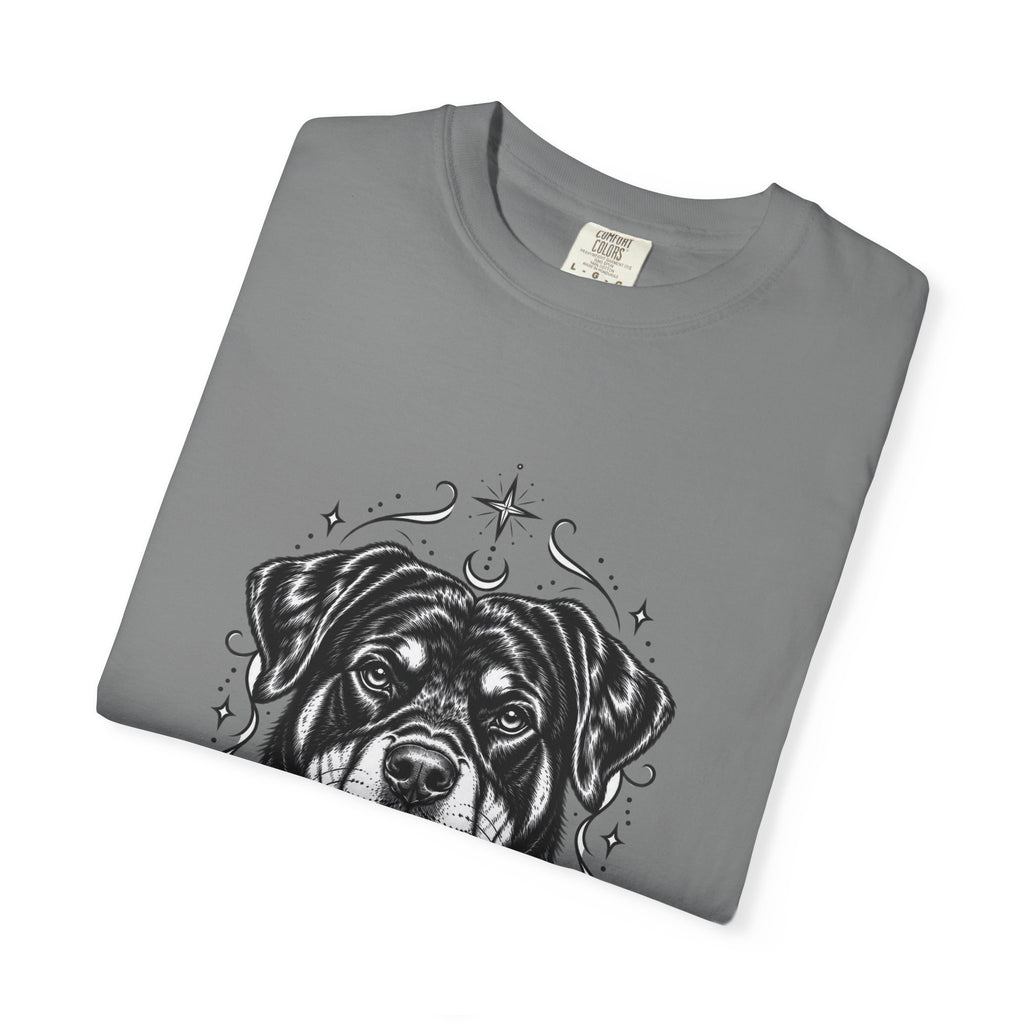 Mystical Rottweiler Line Art T-Shirt — Minimal Dog Portrait Tee