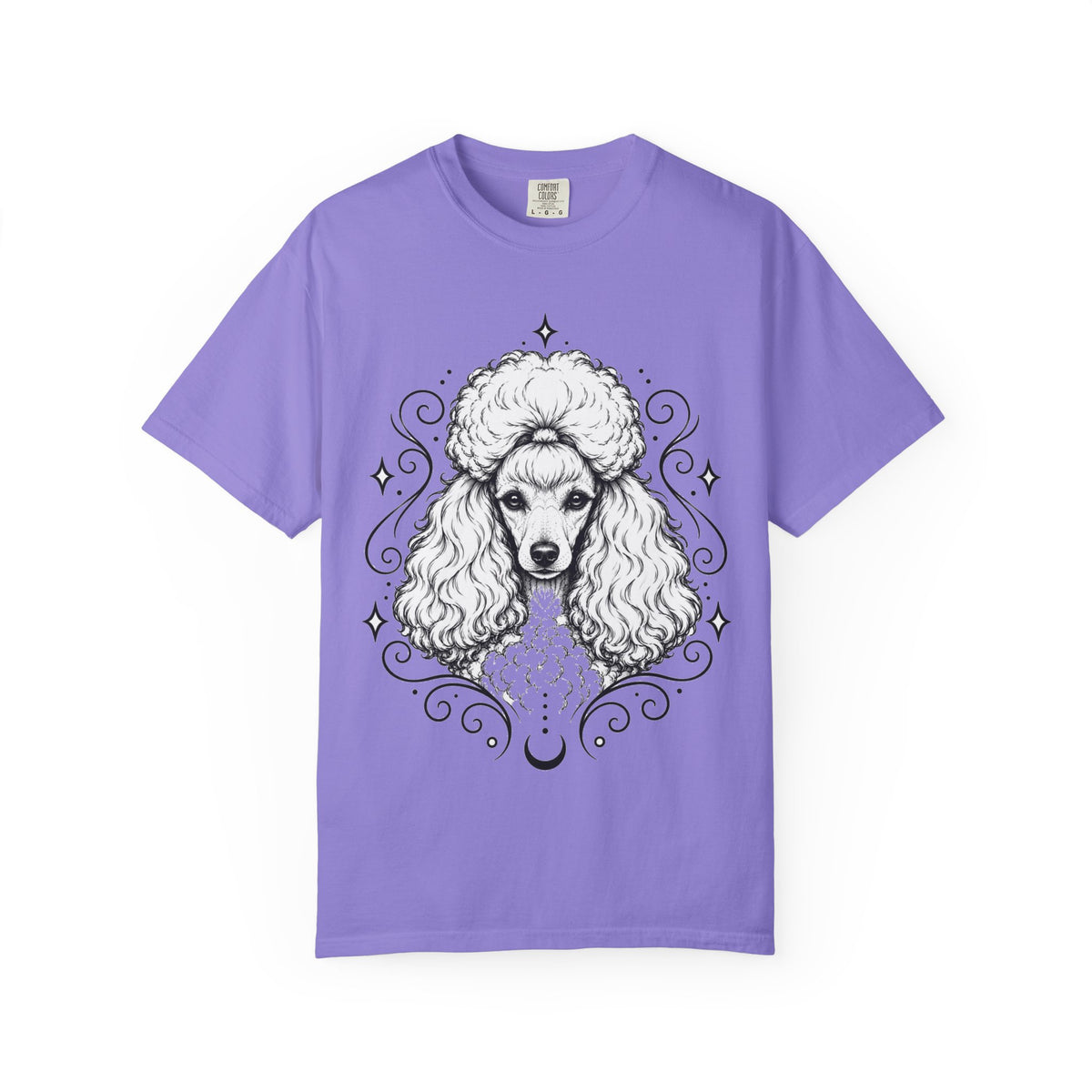 Mystical Toy Poodle Line Art T-Shirt — Minimal Dog Portrait Tee