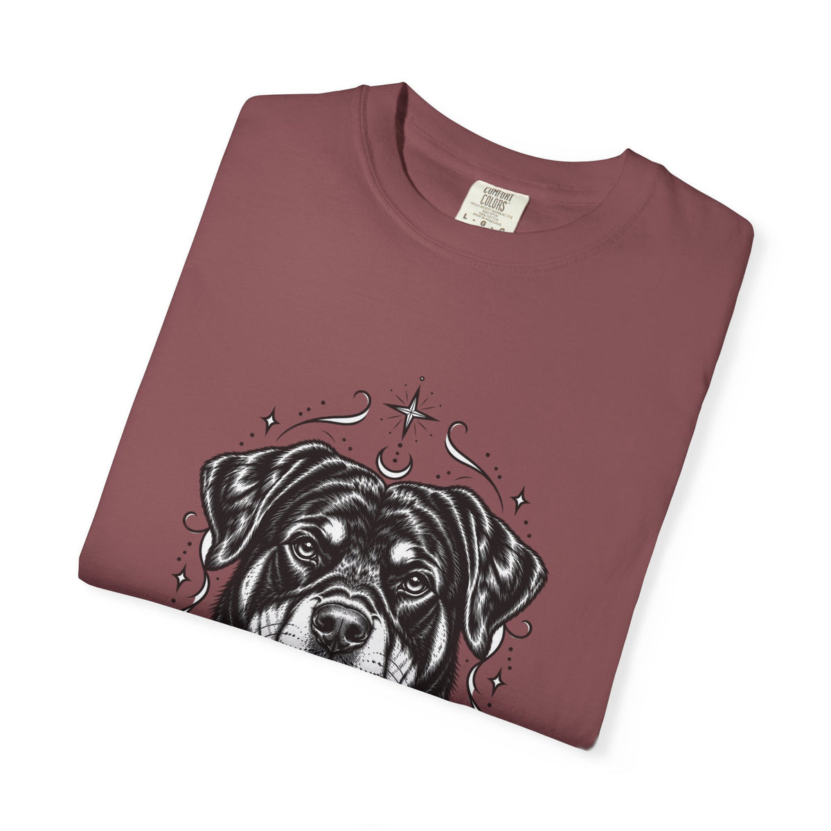 Mystical Rottweiler Line Art T-Shirt — Minimal Dog Portrait Tee