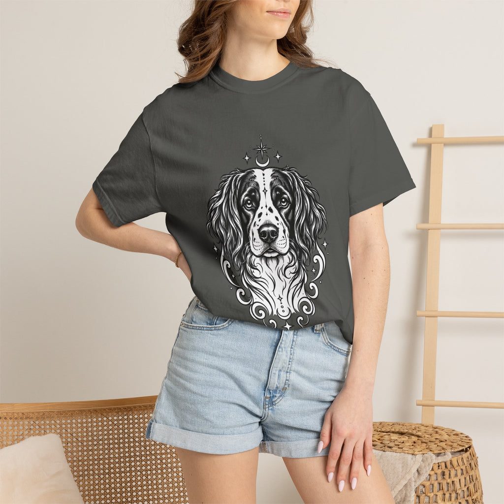 Mystical Stabyhoun Line Art T-Shirt — Minimal Dog Portrait Tee