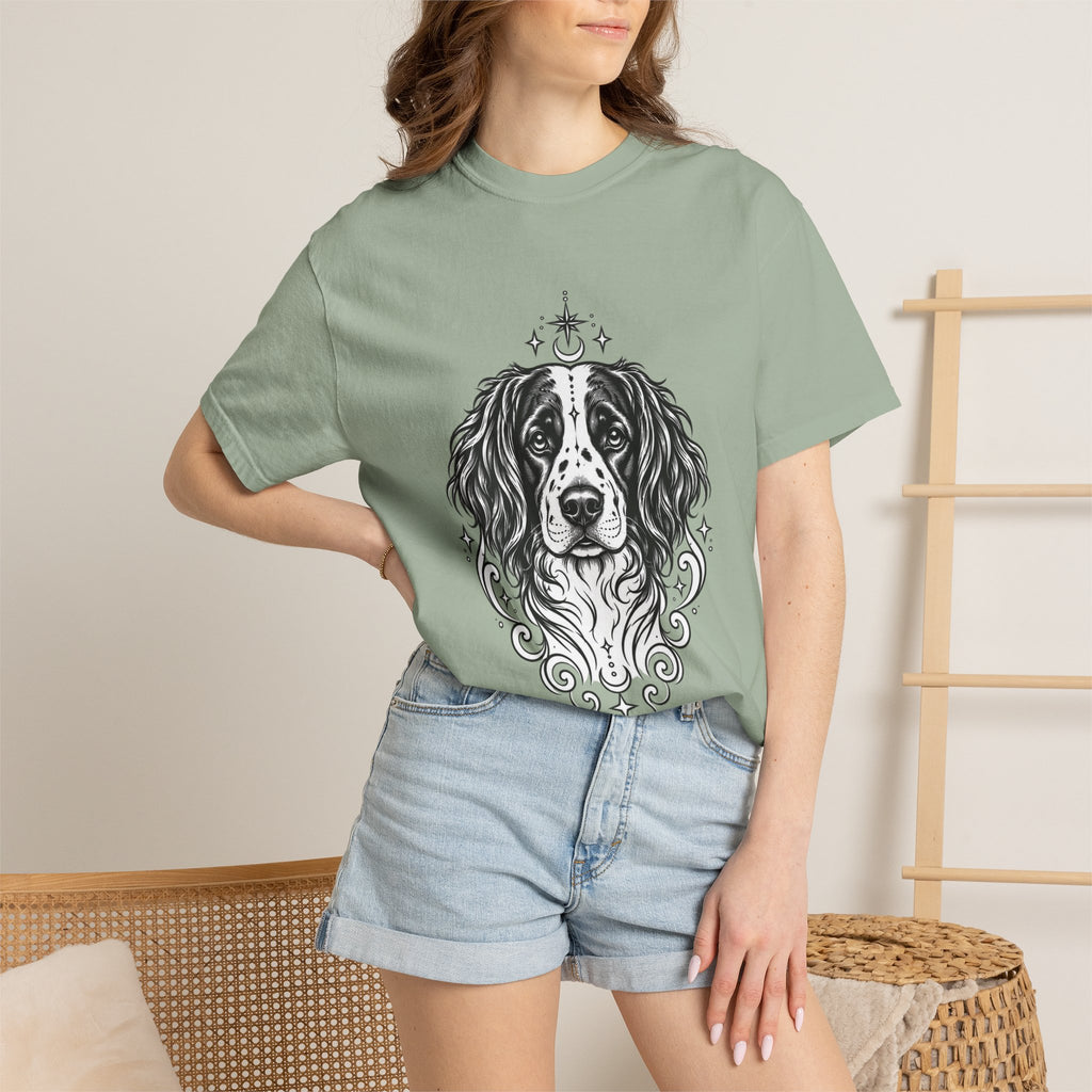 Mystical Stabyhoun Line Art T-Shirt — Minimal Dog Portrait Tee