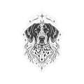 Mystical German Shorthaired Pointer Line Art Kiss-Cut Vinyl Sticker — Decorative Dog Portrait Decal