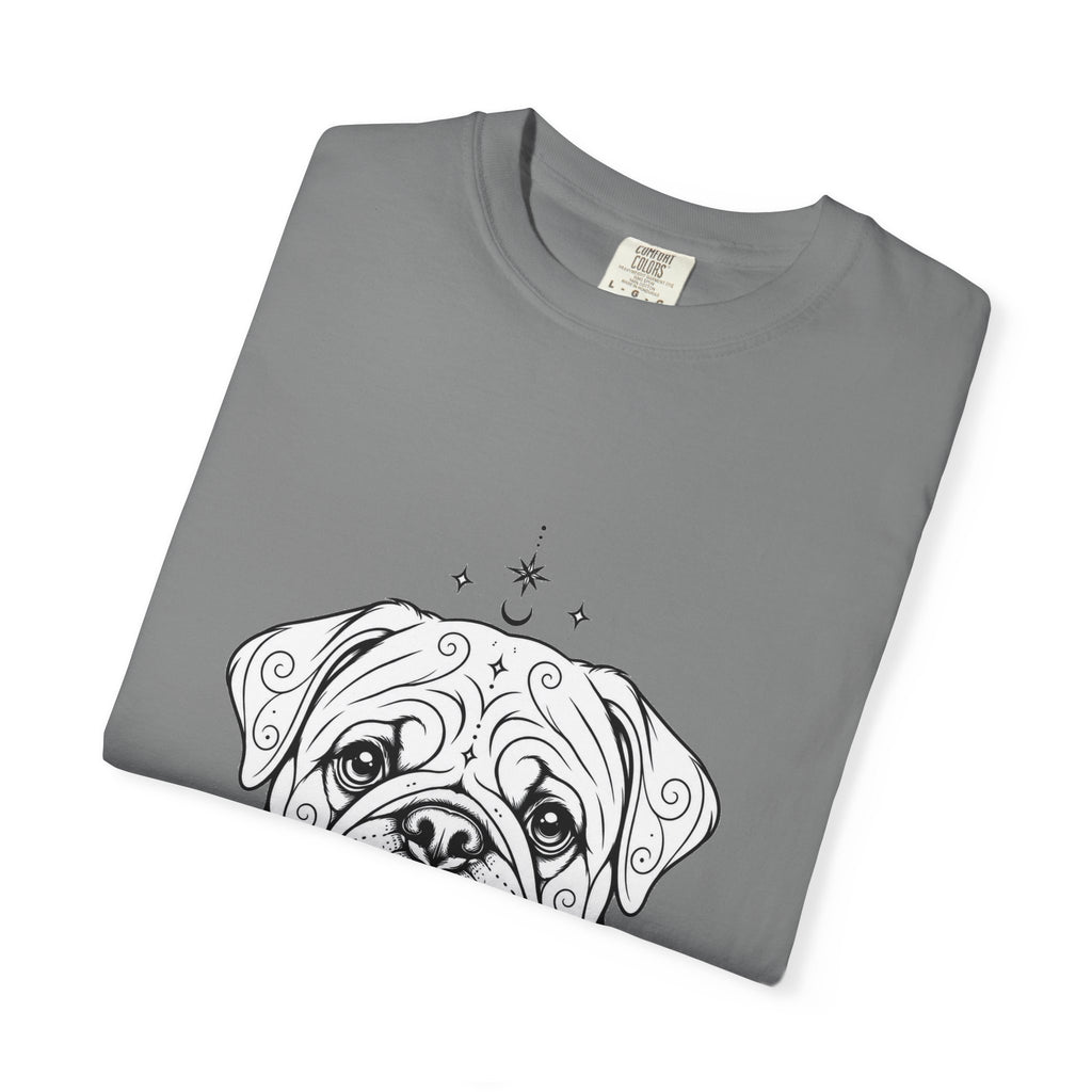 Mystical Pug Line Art T-Shirt — Minimal Dog Portrait Tee