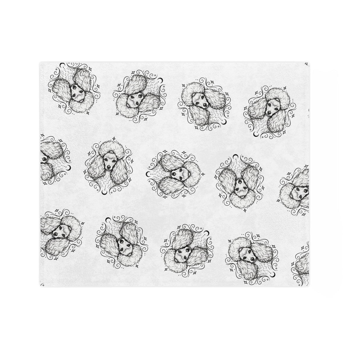 Mystical Toy Poodle Minimalist Velveteen Microfiber Blanket — Soft Neutral Pet Portrait Throw