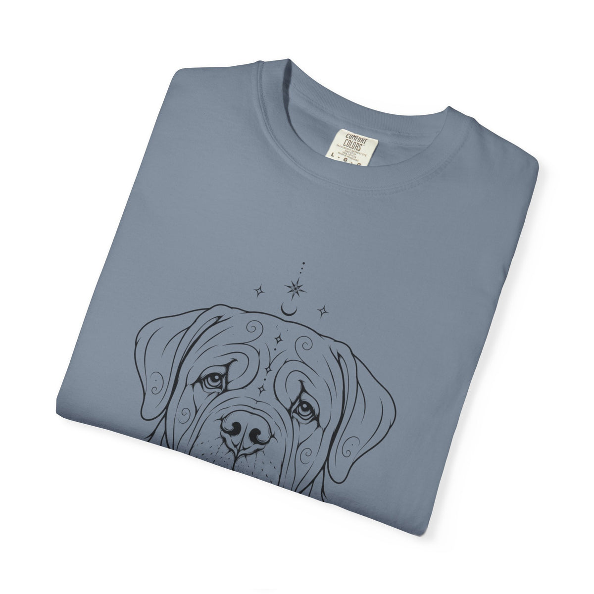 Mystical Mastiff Line Art T‑Shirt — Minimal Dog Portrait Tee