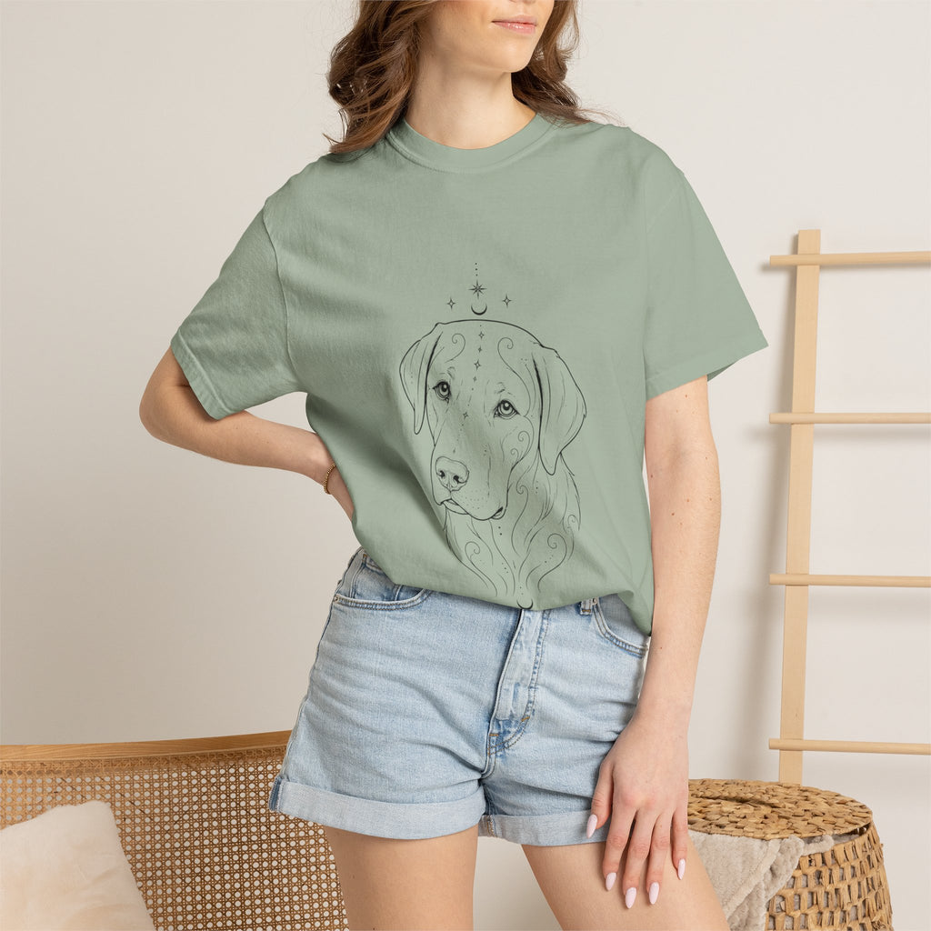 Mystical Labrador Retriever Line Art T-Shirt — Minimal Dog Portrait Tee