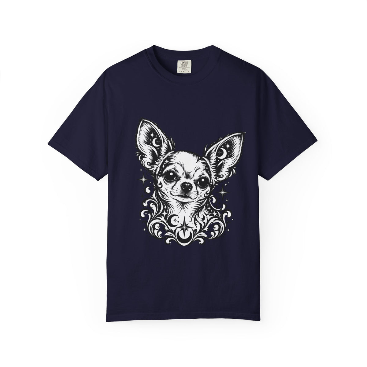 Mystical  Chihuahua SH Line Art T-Shirt — Minimal Dog Portrait Tee