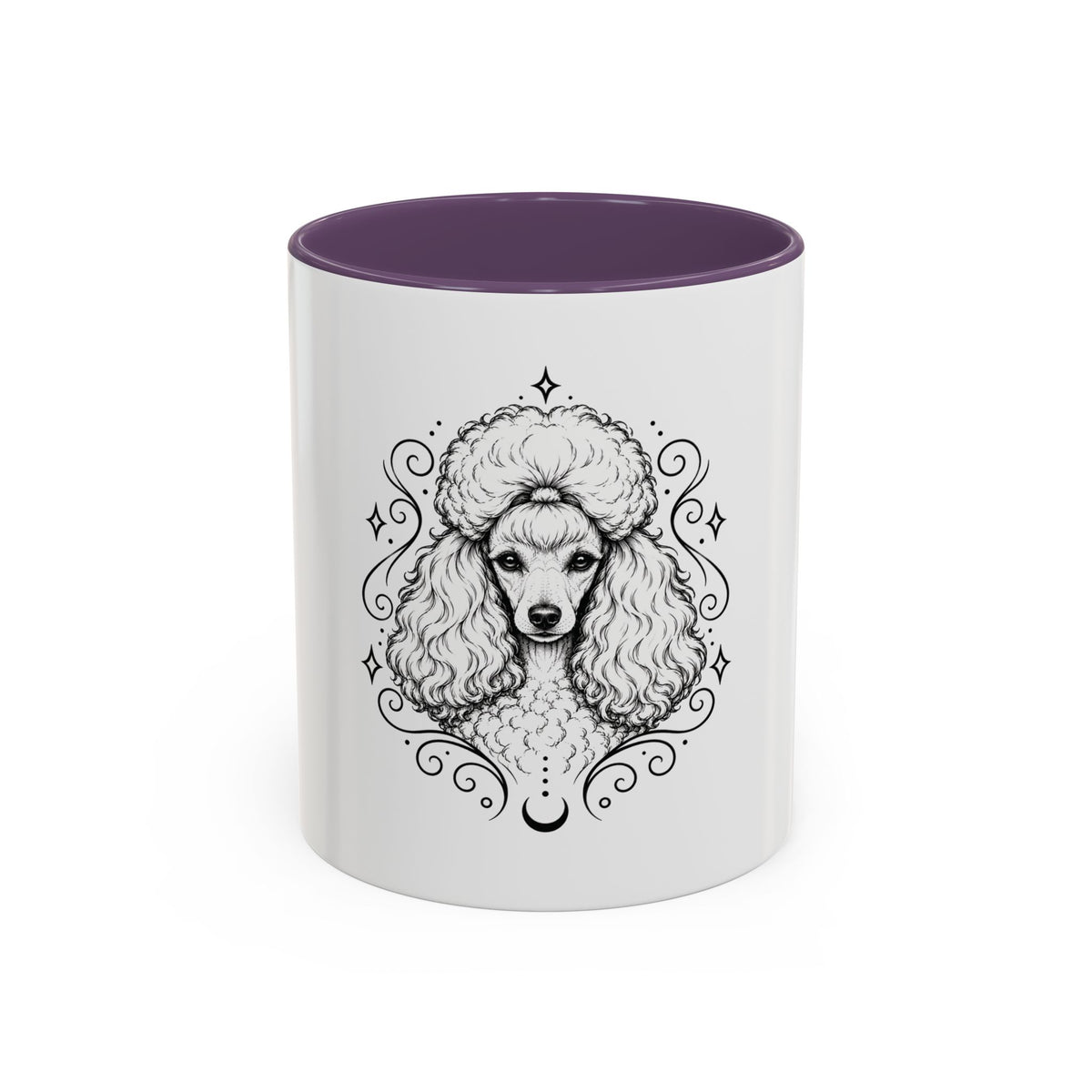 Mystical Toy Poodle Line Art Accent Coffee Mug – Mystical Dog Portrait 11/15oz