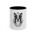 Mystical Boston Terrier  Line Art Accent Coffee Mug – Mystical Dog Portrait 11/15oz