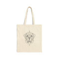 Mystical Mastiff Line Art Canvas Tote — Dog Portrait Cotton Shopper
