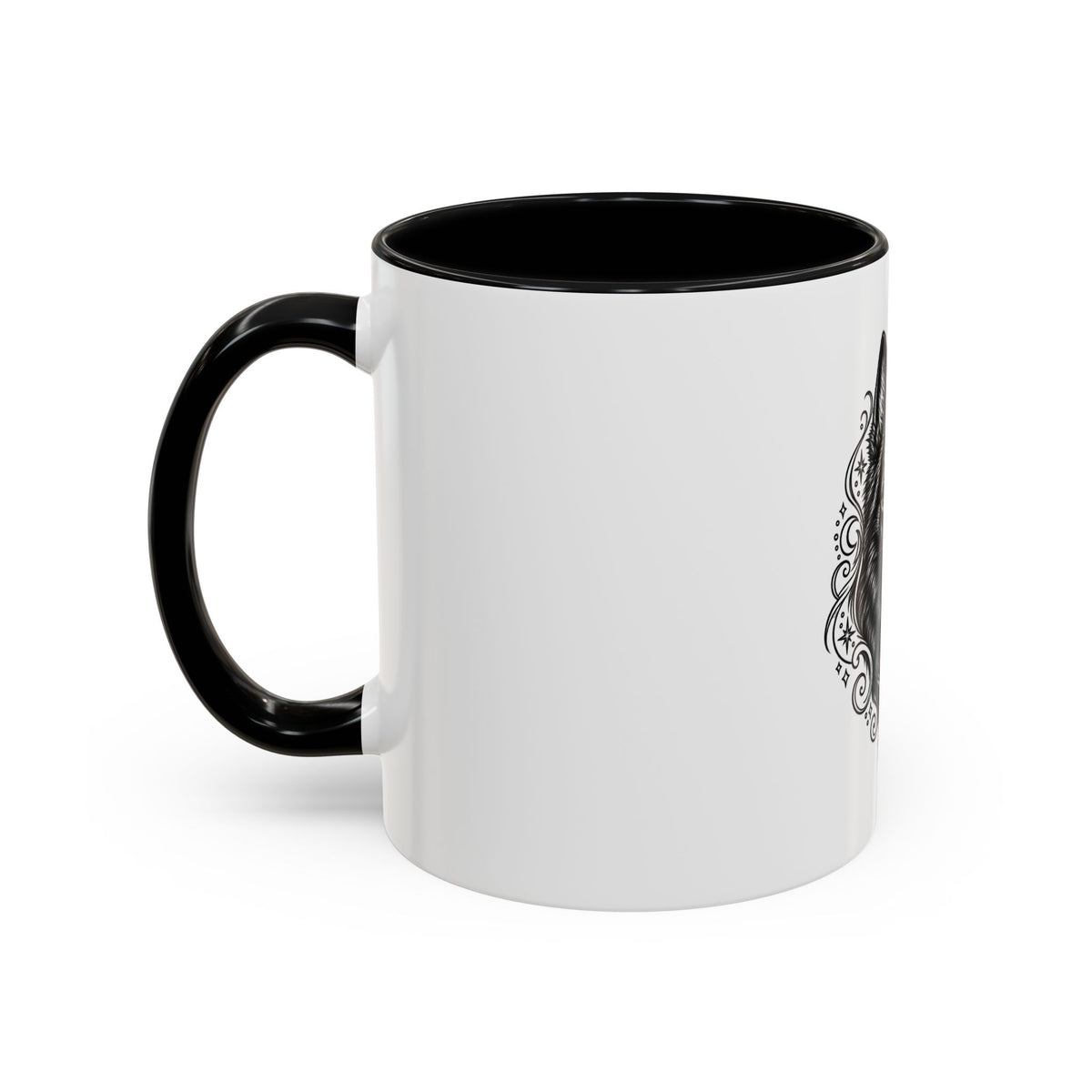 Mystical Schipperke Line Art Accent Coffee Mug – Mystical Dog Portrait 11/15oz