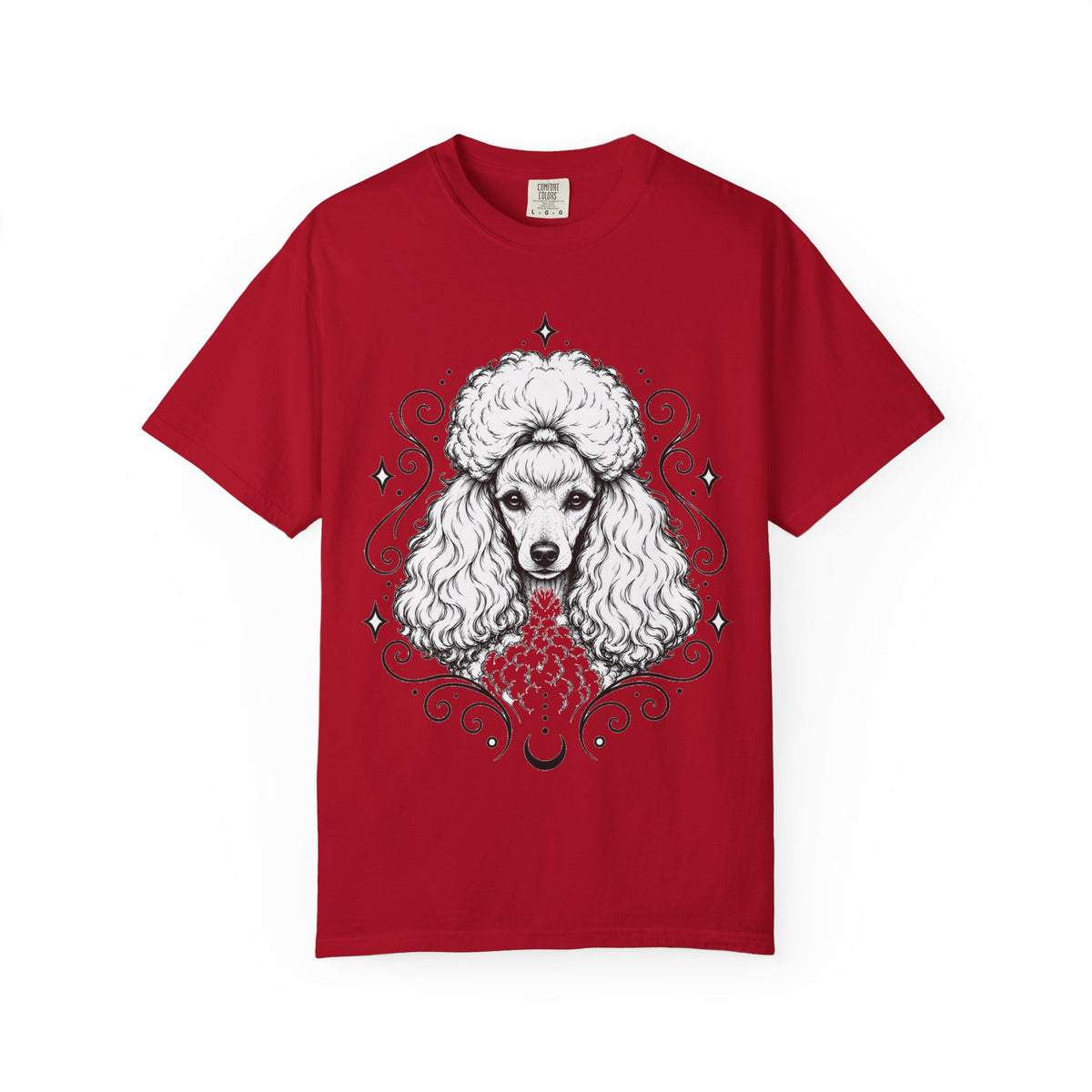 Mystical Toy Poodle Line Art T-Shirt — Minimal Dog Portrait Tee
