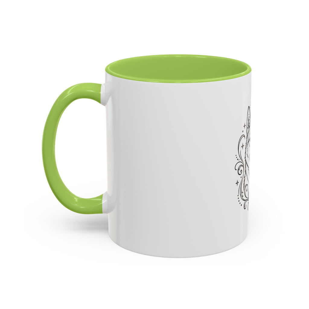Mystical Shikoku Line Art Accent Coffee Mug – Mystical Dog Portrait 11/15oz