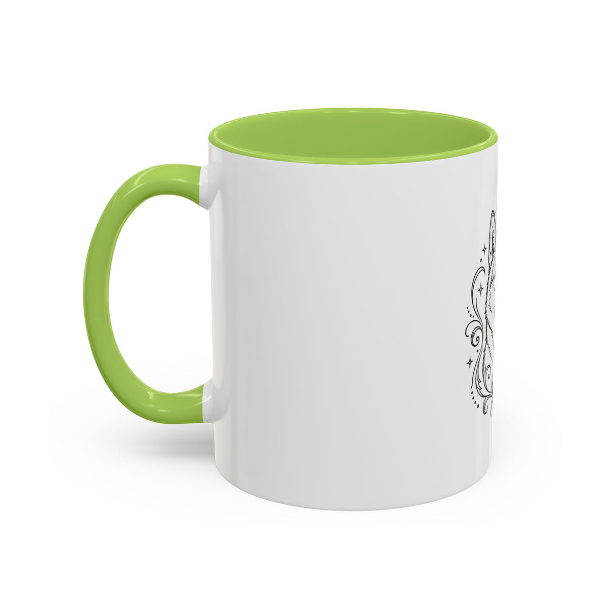 Mystical Shikoku Line Art Accent Coffee Mug – Mystical Dog Portrait 11/15oz