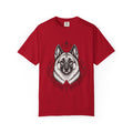 Mystical Norwegian Elkhound Line Art T-Shirt — Minimal Dog Portrait Tee