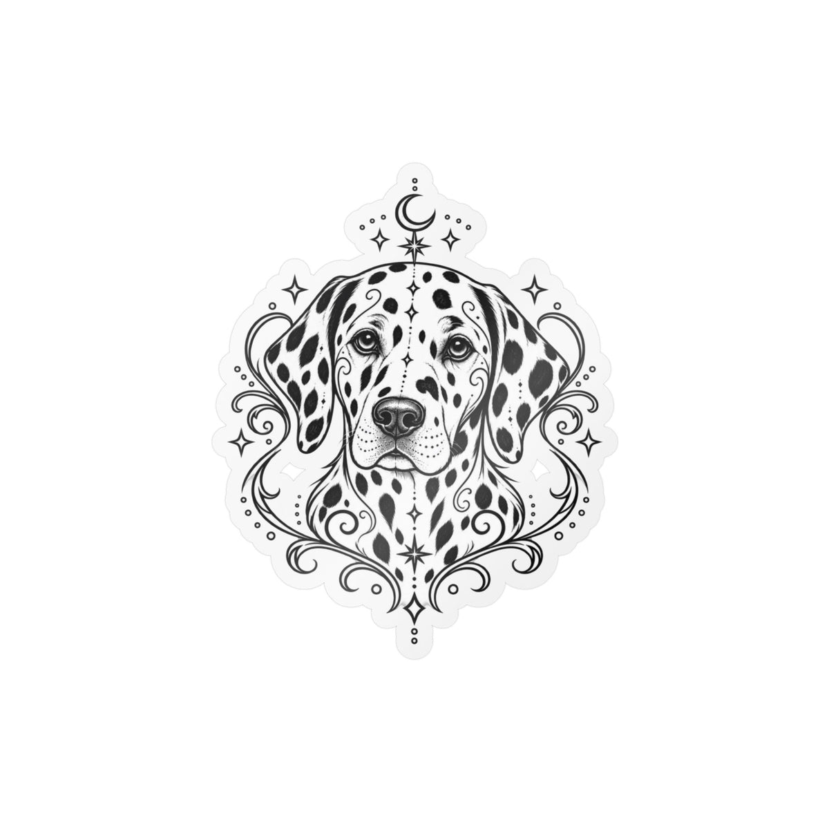 Mystical Dalmatian Mandala Sticker — Kiss-Cut Vinyl Decal