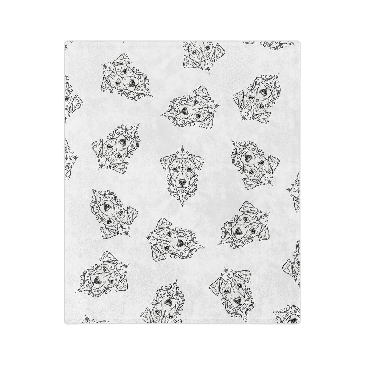 Mystical Jack Russell Terrier Minimalist Velveteen Microfiber Blanket — Soft Neutral Pet Portrait Throw