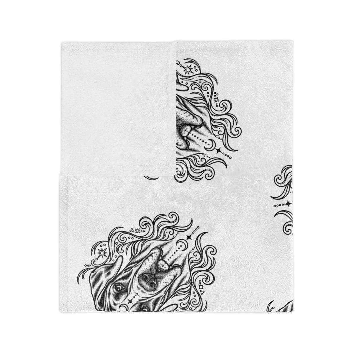 Mystical  Great Dane NE Minimalist Velveteen Microfiber Blanket — Soft Neutral Pet Portrait Throw