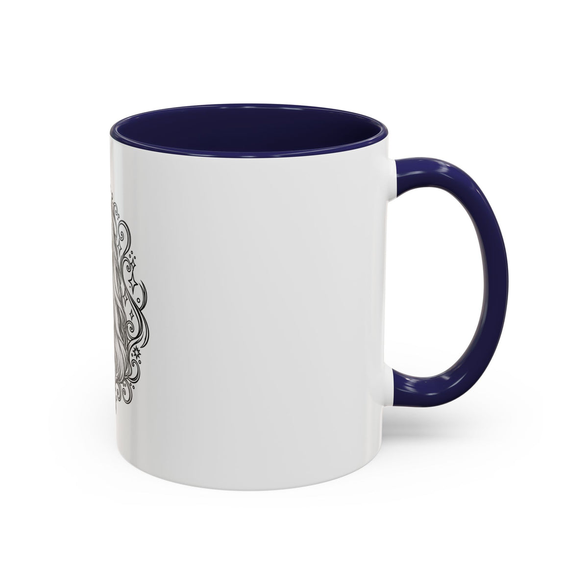 Mystical Afghan Hound Line Art Accent Coffee Mug – Mystical Dog Portrait 11/15oz