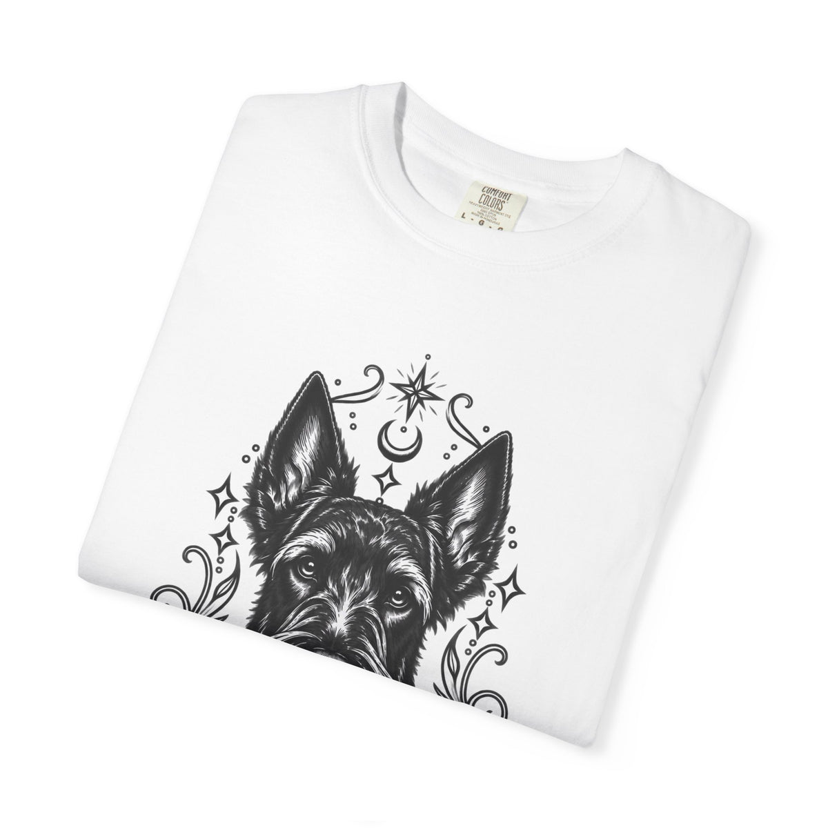 Mystical Scottish Terrier Line Art T-Shirt — Minimal Dog Portrait Tee