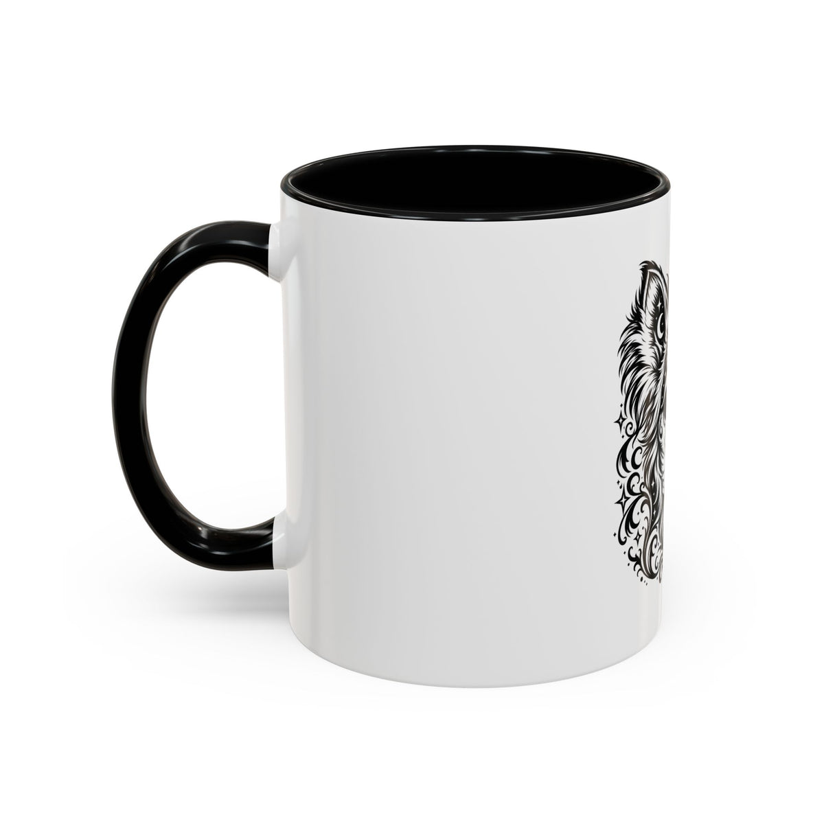 Mystical  Chihuahua LH Line Art Accent Coffee Mug – Mystical Dog Portrait 11/15oz