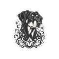 Mystical Beauceron NE FD Line Art Kiss-Cut Vinyl Sticker — Decorative Dog Portrait Decal