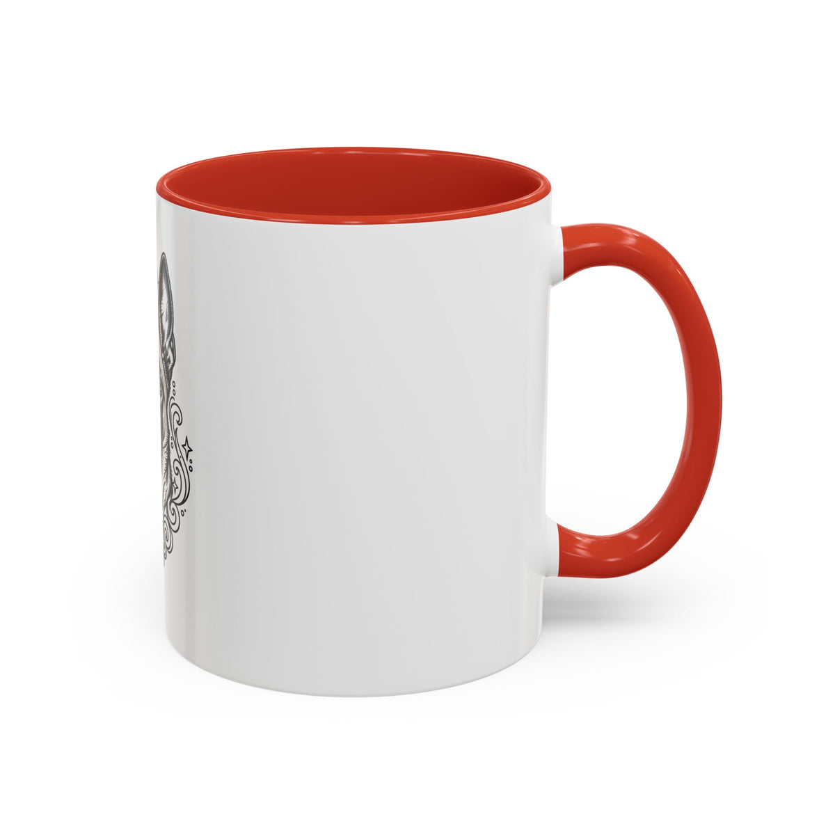 Mystical Belgian Malinois Line Art Accent Coffee Mug – Mystical Dog Portrait 11/15oz